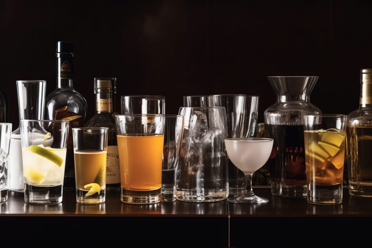 Assortment of alcoholic drinks Illustration Generative AI